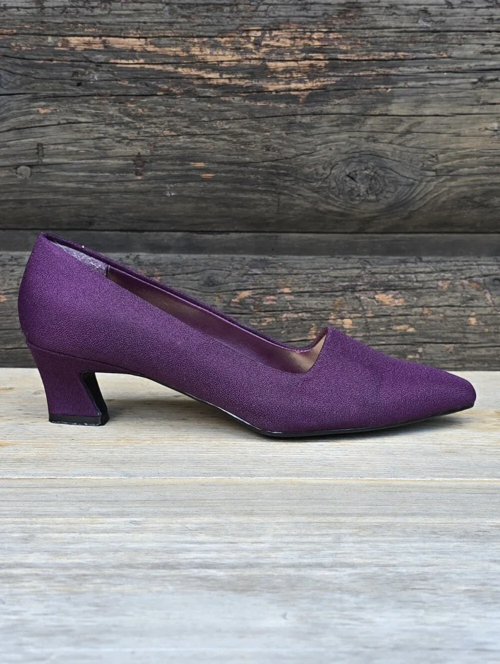 Mootsies Tootsies Siren 90s Office Siren Plum Purple Kitten Heel Pumps 6.5M